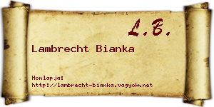 Lambrecht Bianka névjegykártya
